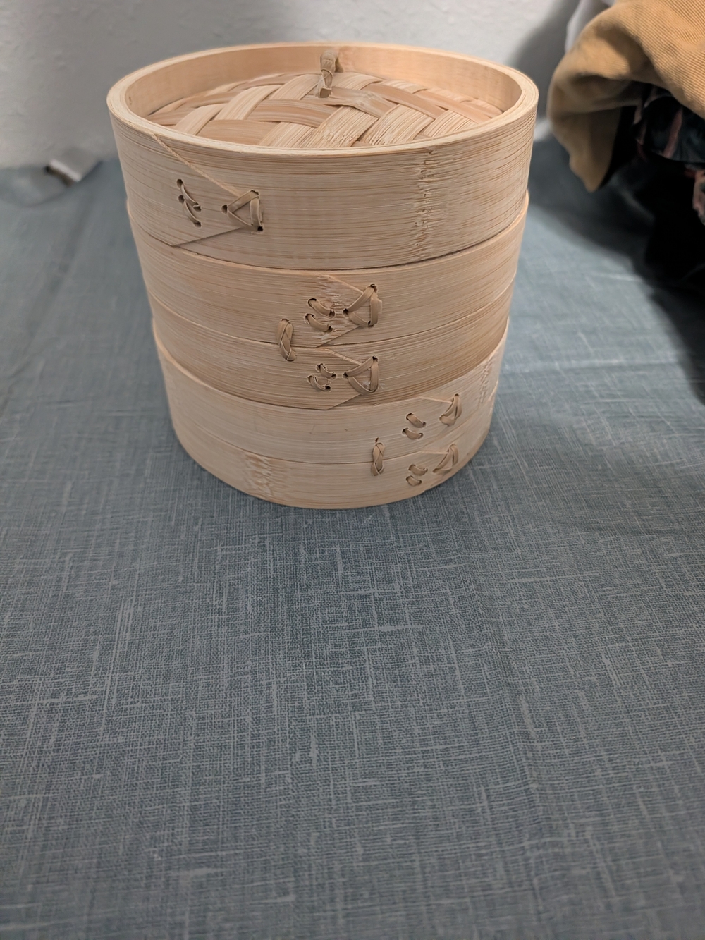 Natural Bamboo Steamer Two-tier Cream Bamboo Steam Basket
